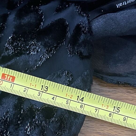 SELF PORTRAIT Metallic Leopard Frill Mini Dress Size 2 Black NEW Slim Fit Party - Picture 11 of 13